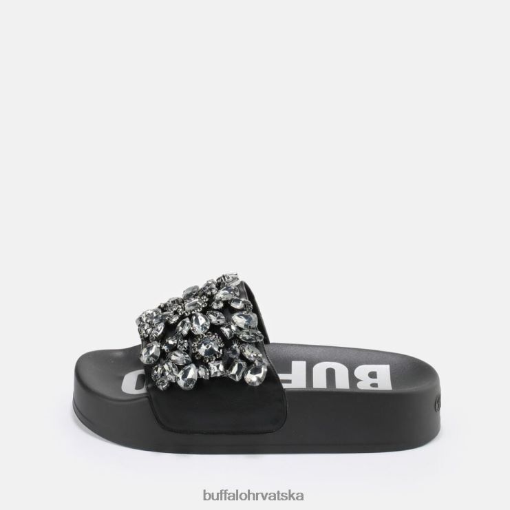 crno Buffalo sky diamond platform slide vegan |slajdova TDD6T109
